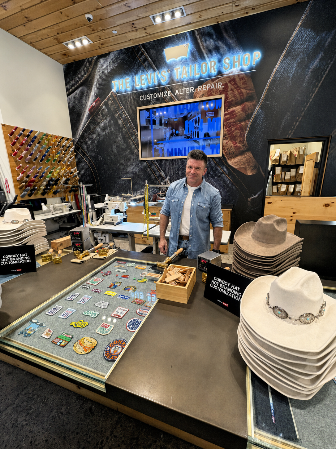 Live hat branding tools and custom branding materials