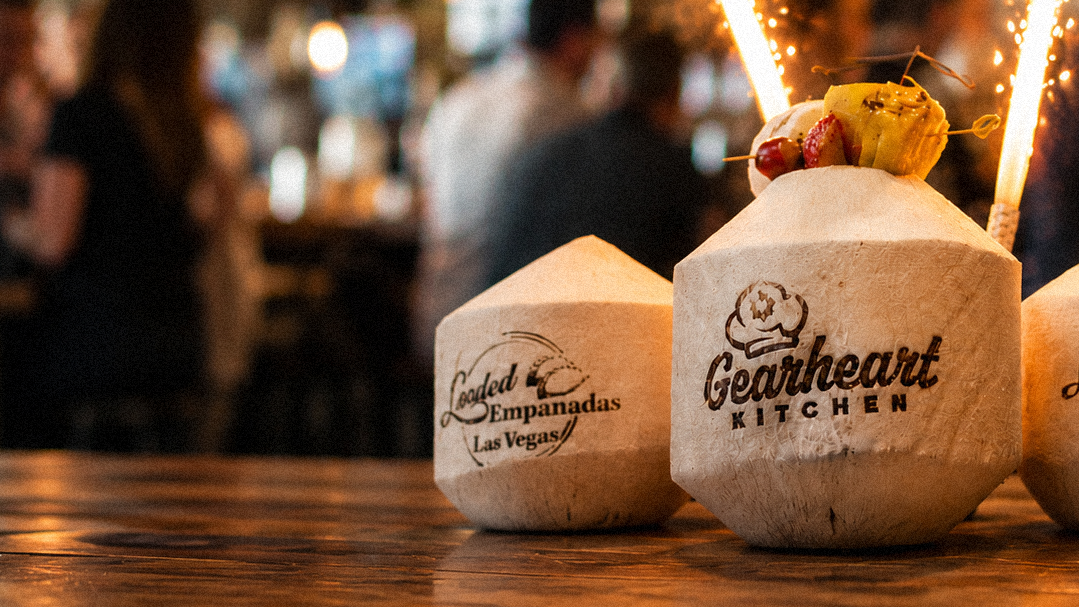 Live coconut branding activation at an event